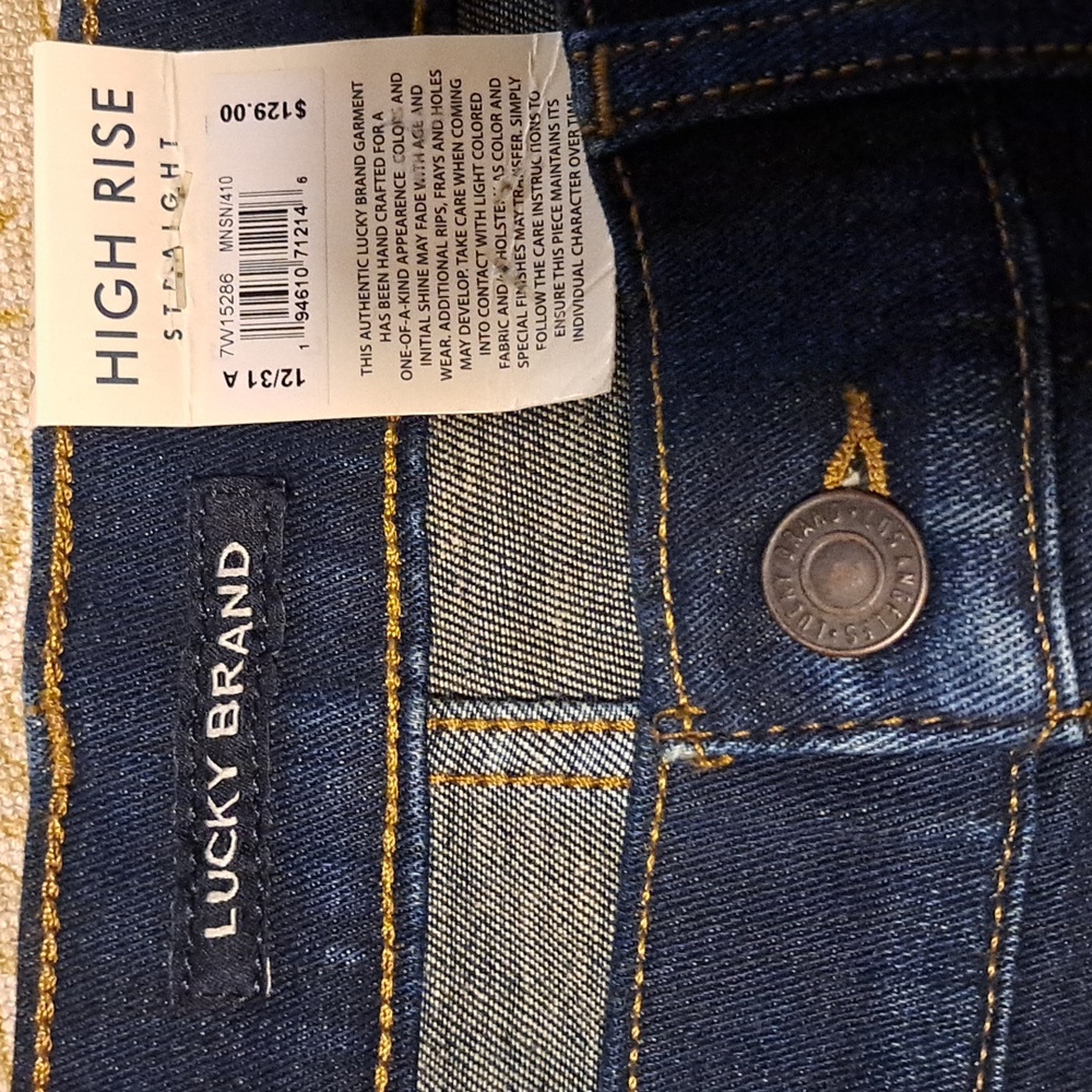 Lucky Brand Women Dark Indigo Jeans. High Rise Straight 12/31A  New W/Tags. - Picture 6 of 6